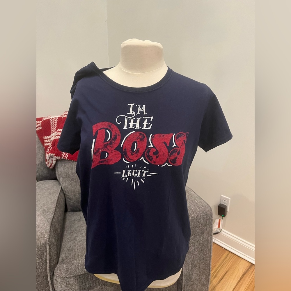 WWE Men Shirt‎ XL Blue Sasha Banks I'm The Boss Legit Short Sleeve Tee